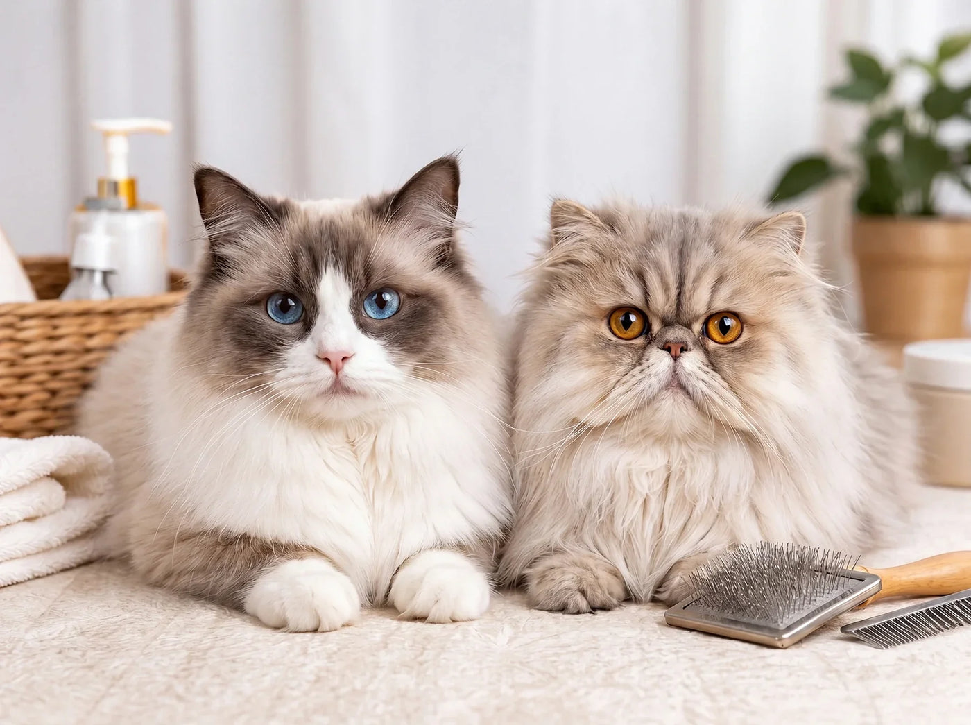 Ragdoll ve İran kedilerinde keçeleşmiş tüylerin bakımı