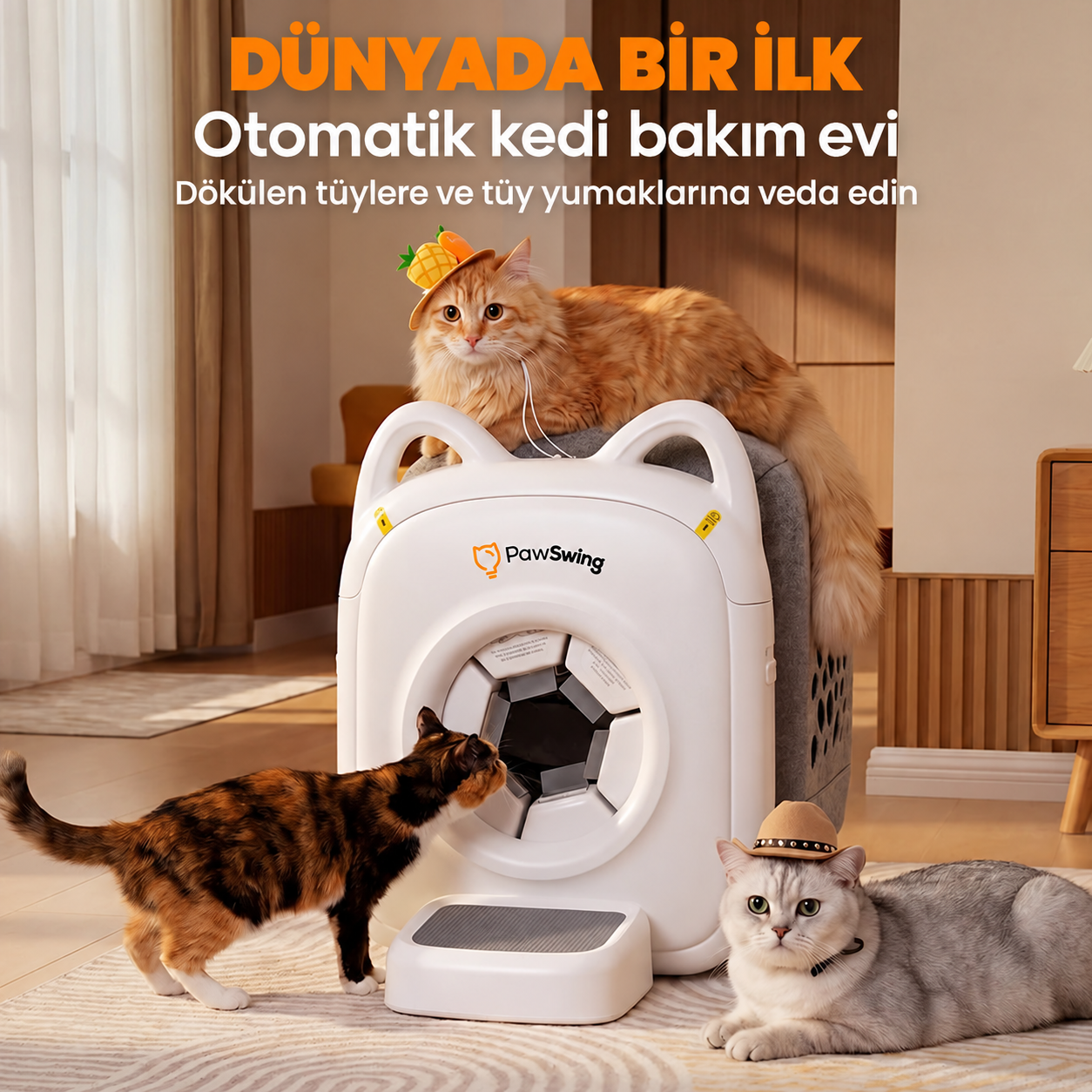 PawSwing Pro kedi bakım evi